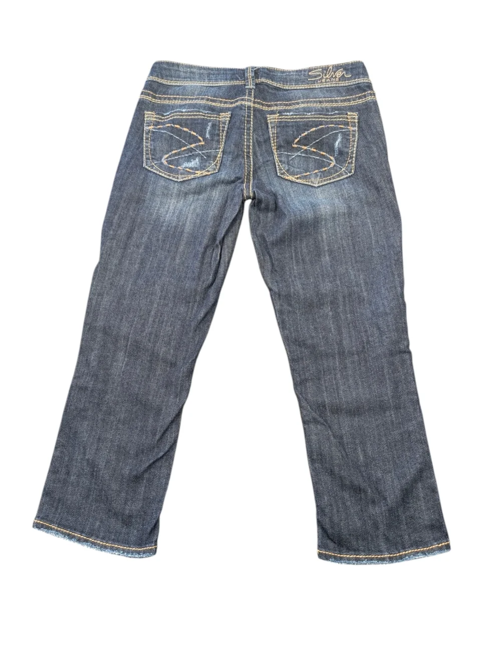 Vintage Y2K Silver Jeans Aiko Capri Distressed Cotton Jeans. W27